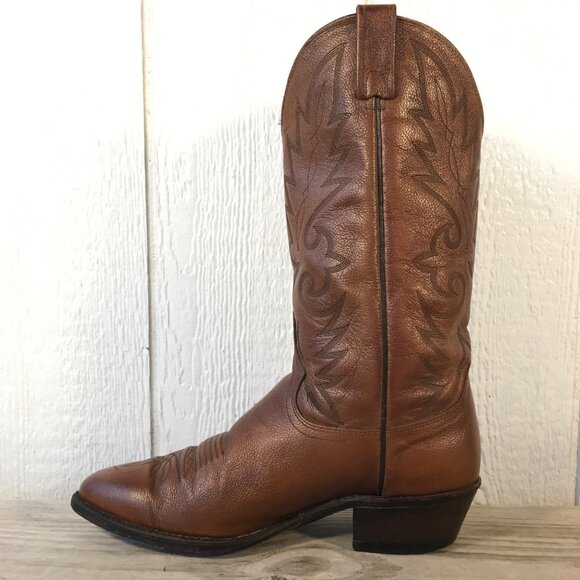 Dan Post Milwaukee Mens Pecan Brown Leather Western Dress Boots 9.5 EW 111R - Picture 9 of 13